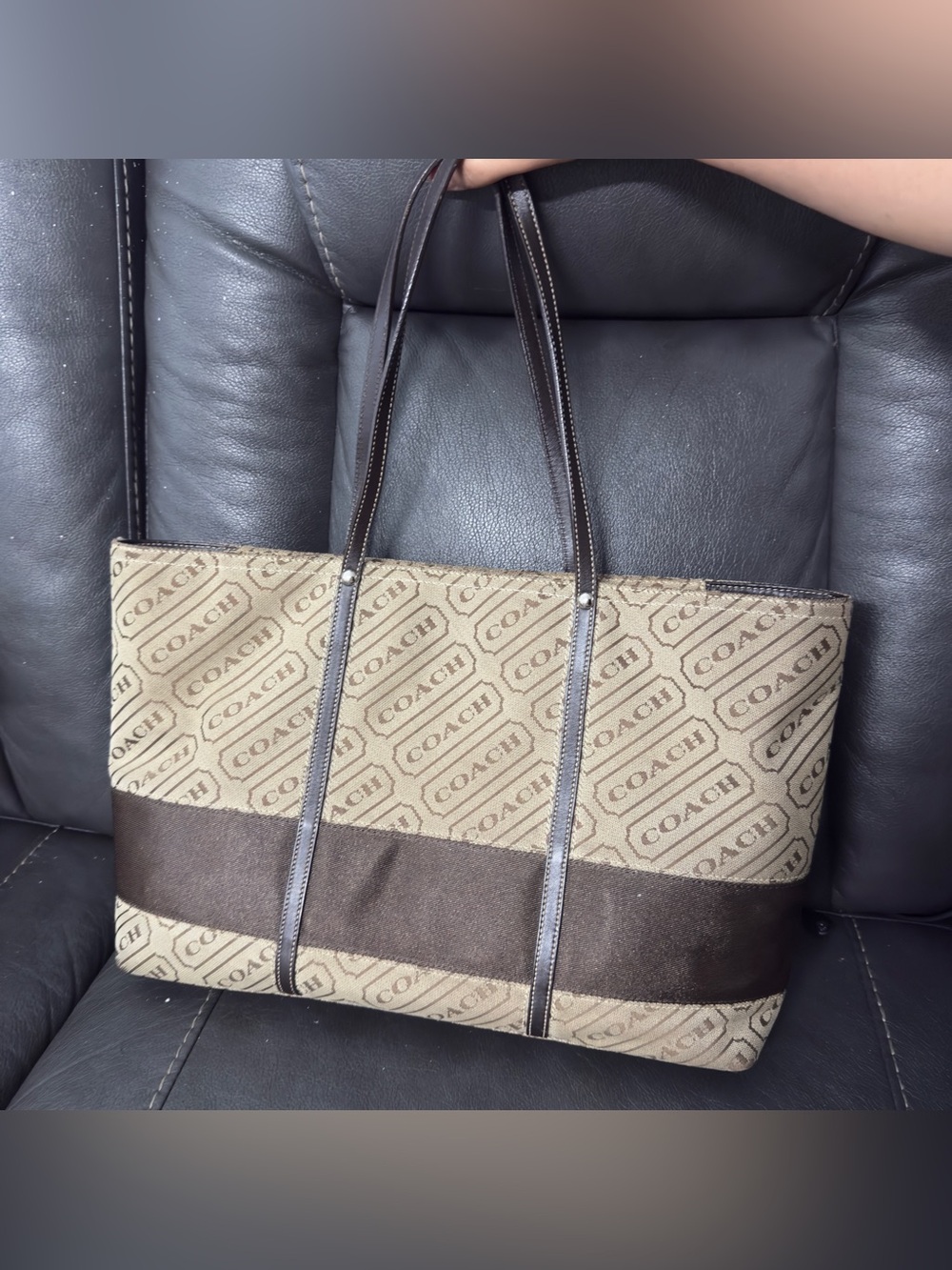 Coach canvas tote bag